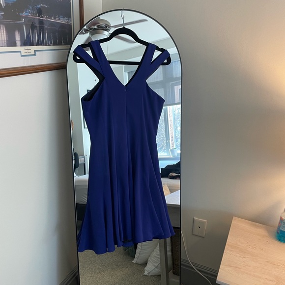 Jay Godfrey blue flowy dress with shoulder cut outs - Picture 2 of 5